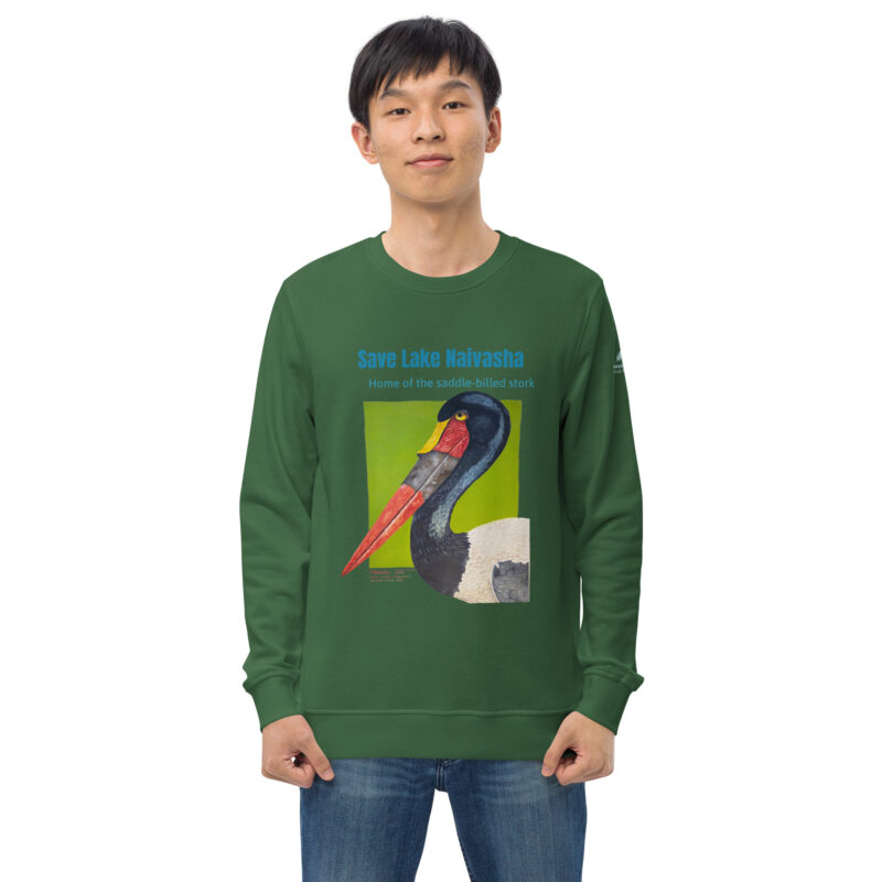 Unisex organic sweatshirt, save the saddle-billed stork - Image 37