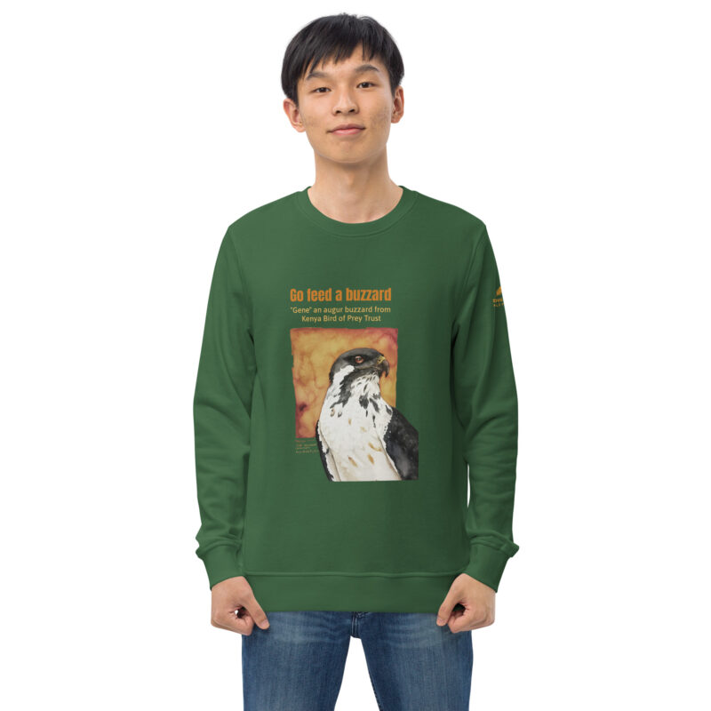 Unisex organic sweatshirt, save Lake Naivasha (Grey-crowned crane) - Image 37
