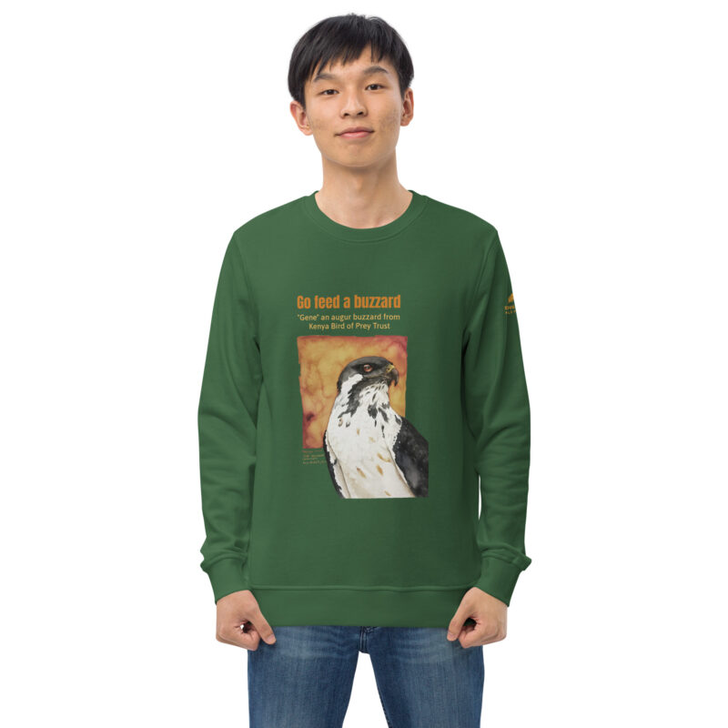 Unisex organic sweatshirt, save Lake Naivasha (saddle-billed stork) - Image 37