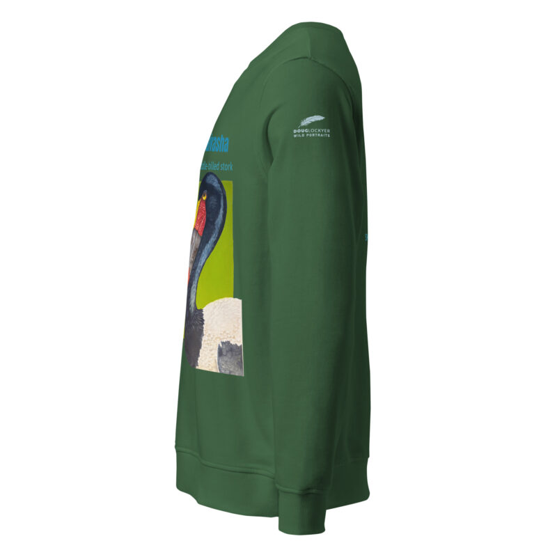 Unisex organic sweatshirt, save Lake Naivasha (saddle-billed stork) - Image 11