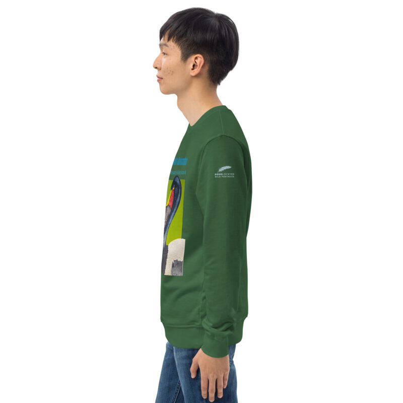 Unisex organic sweatshirt, save Lake Naivasha (saddle-billed stork) - Image 43