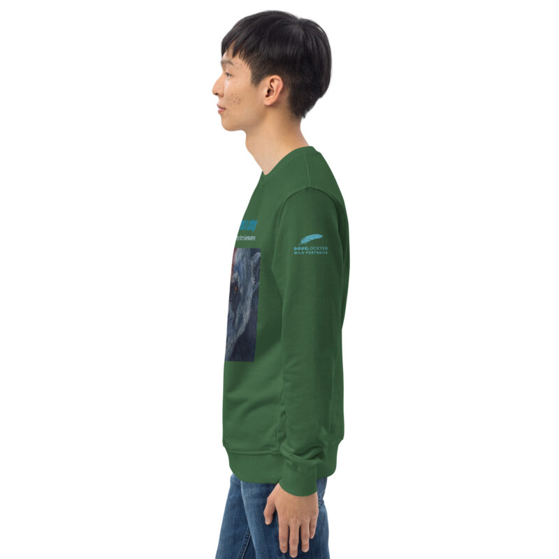 Unisex organic sweatshirt, Go feed a chimp - Image 40
