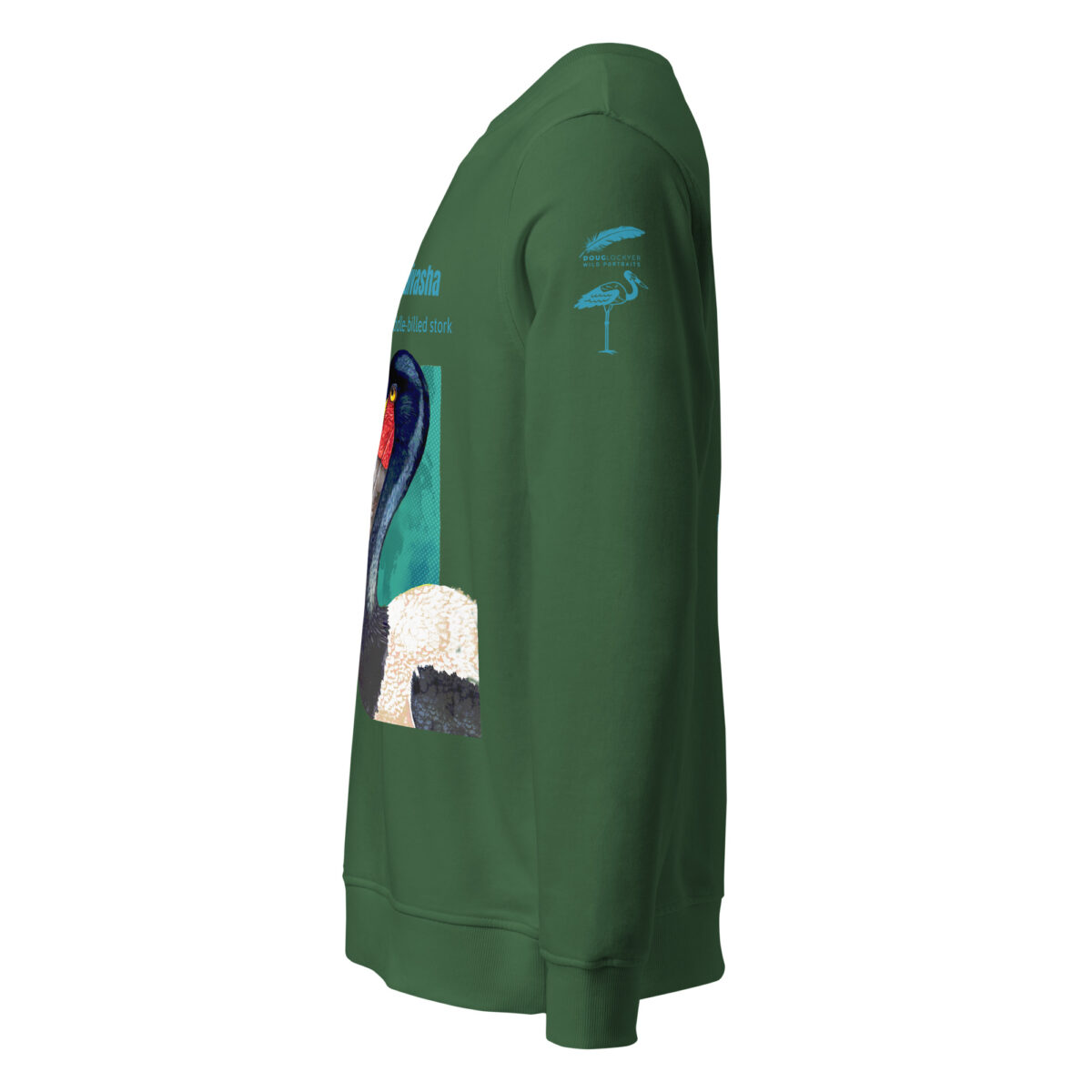 Unisex organic sweatshirt, save Lake Naivasha (saddle-billed stork) - Image 60