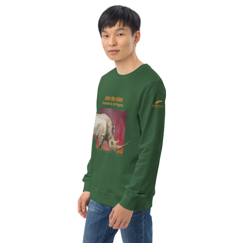 Unisex organic sweatshirt, save the rhino - Image 41