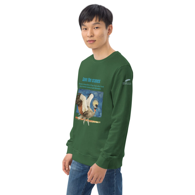 Unisex organic sweatshirt, save the cranes - Image 38