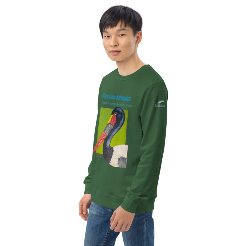 Unisex organic sweatshirt, save the saddle-billed stork - Image 41