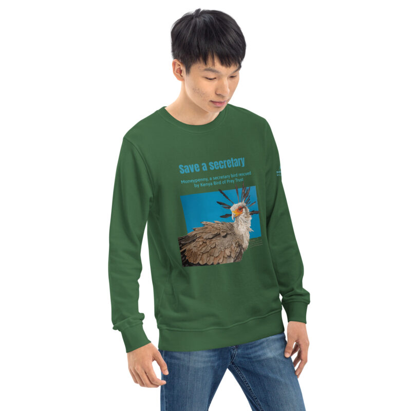 Unisex organic sweatshirt, save asecretary (Moneypenny) - Image 43