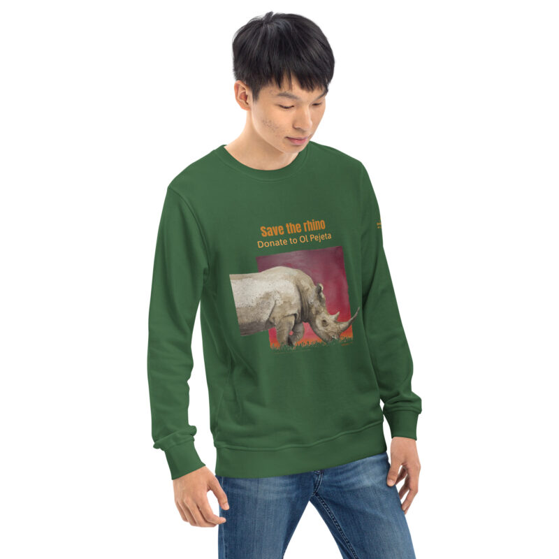 Unisex organic sweatshirt, save the rhino - Image 43