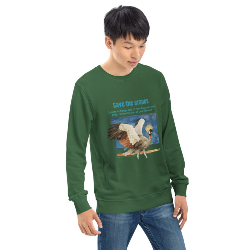 Unisex organic sweatshirt, save the cranes - Image 40