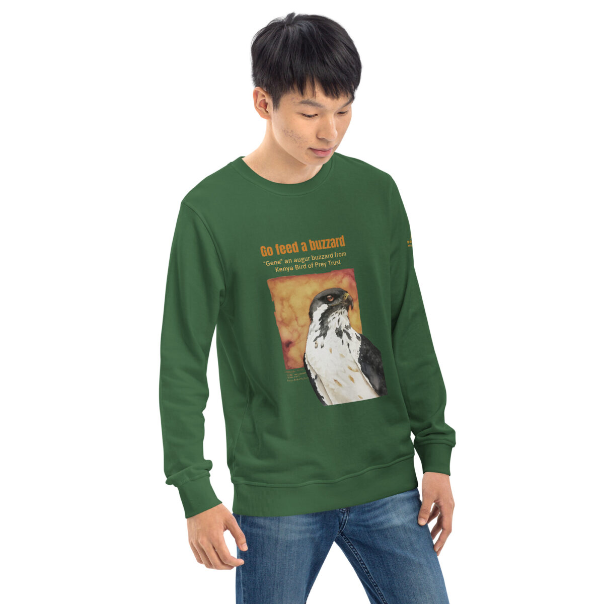 Unisex organic sweatshirt, save Lake Naivasha (saddle-billed stork) - Image 43
