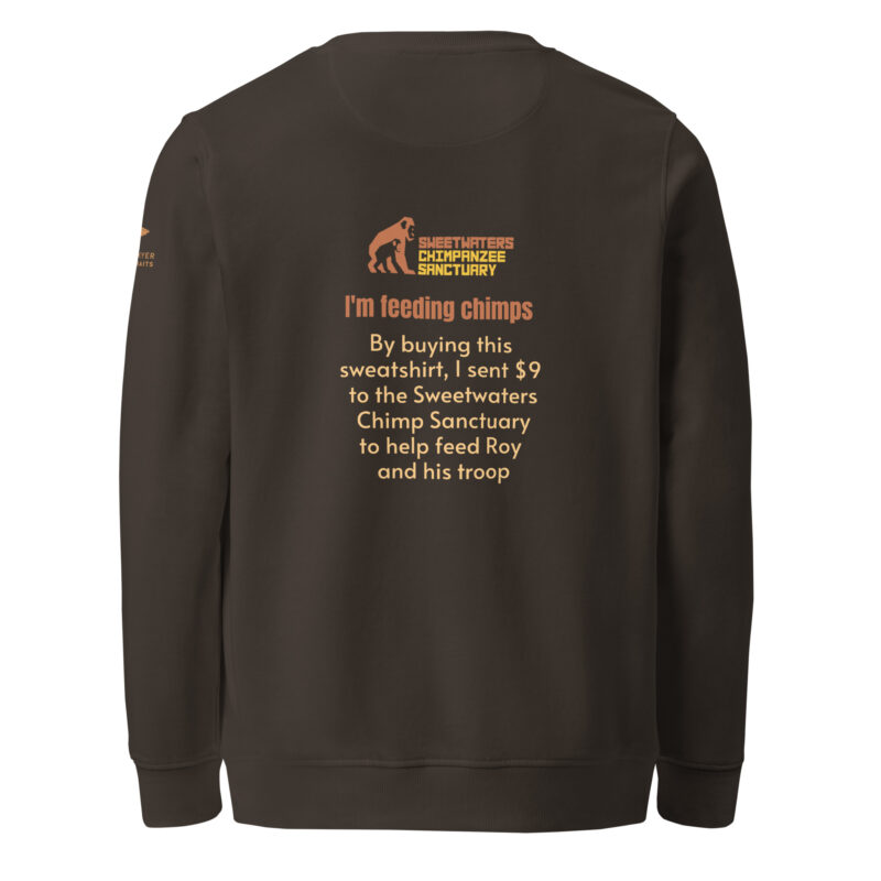 Unisex organic sweatshirt, Go feed a chimp - Image 6
