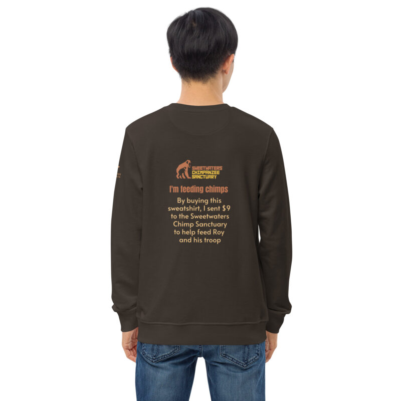 Unisex organic sweatshirt, Go feed a chimp - Image 22