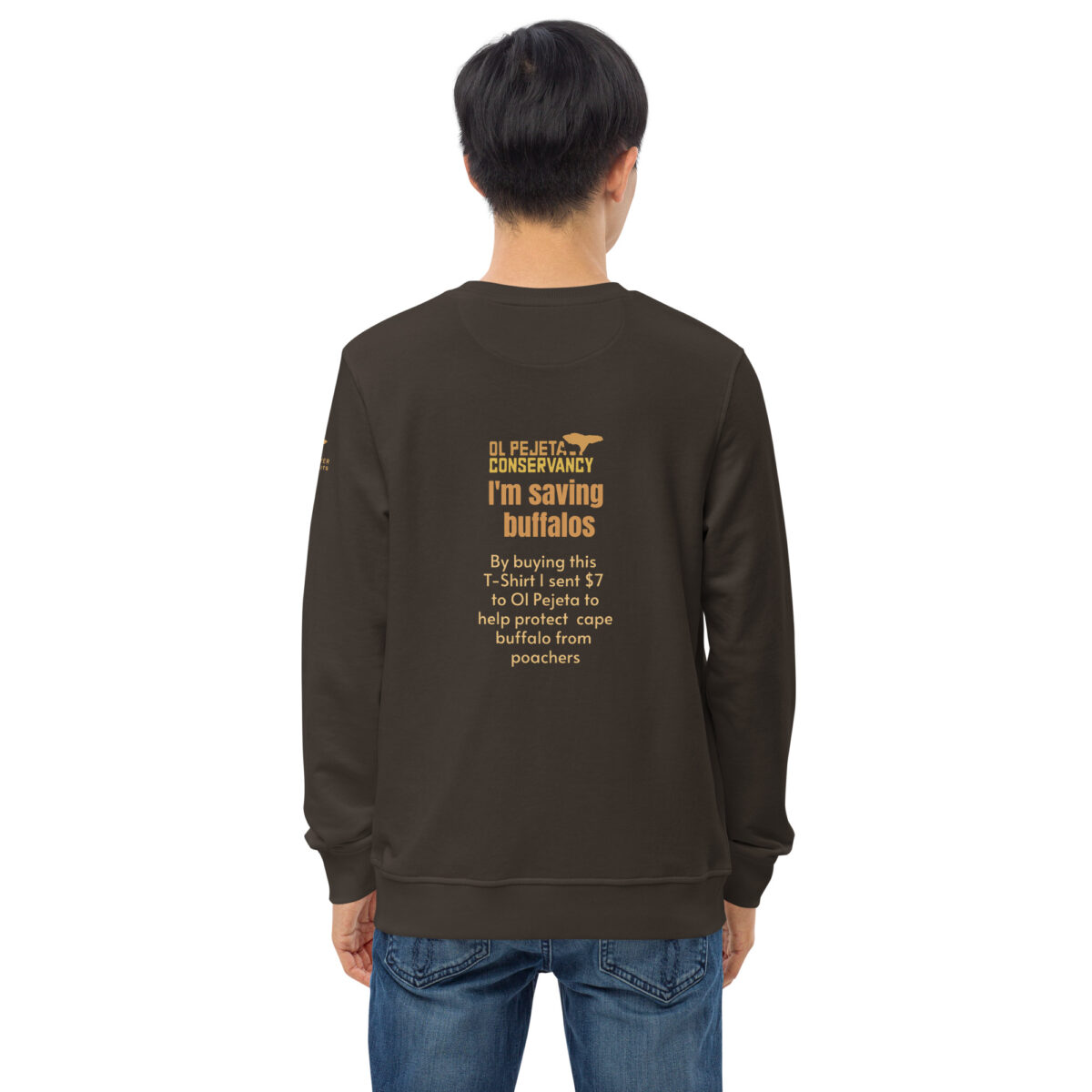Unisex organic sweatshirt, save the buffalo - Image 25