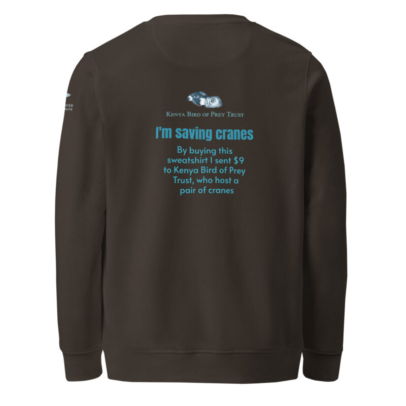 Unisex organic sweatshirt, save the cranes - Image 2