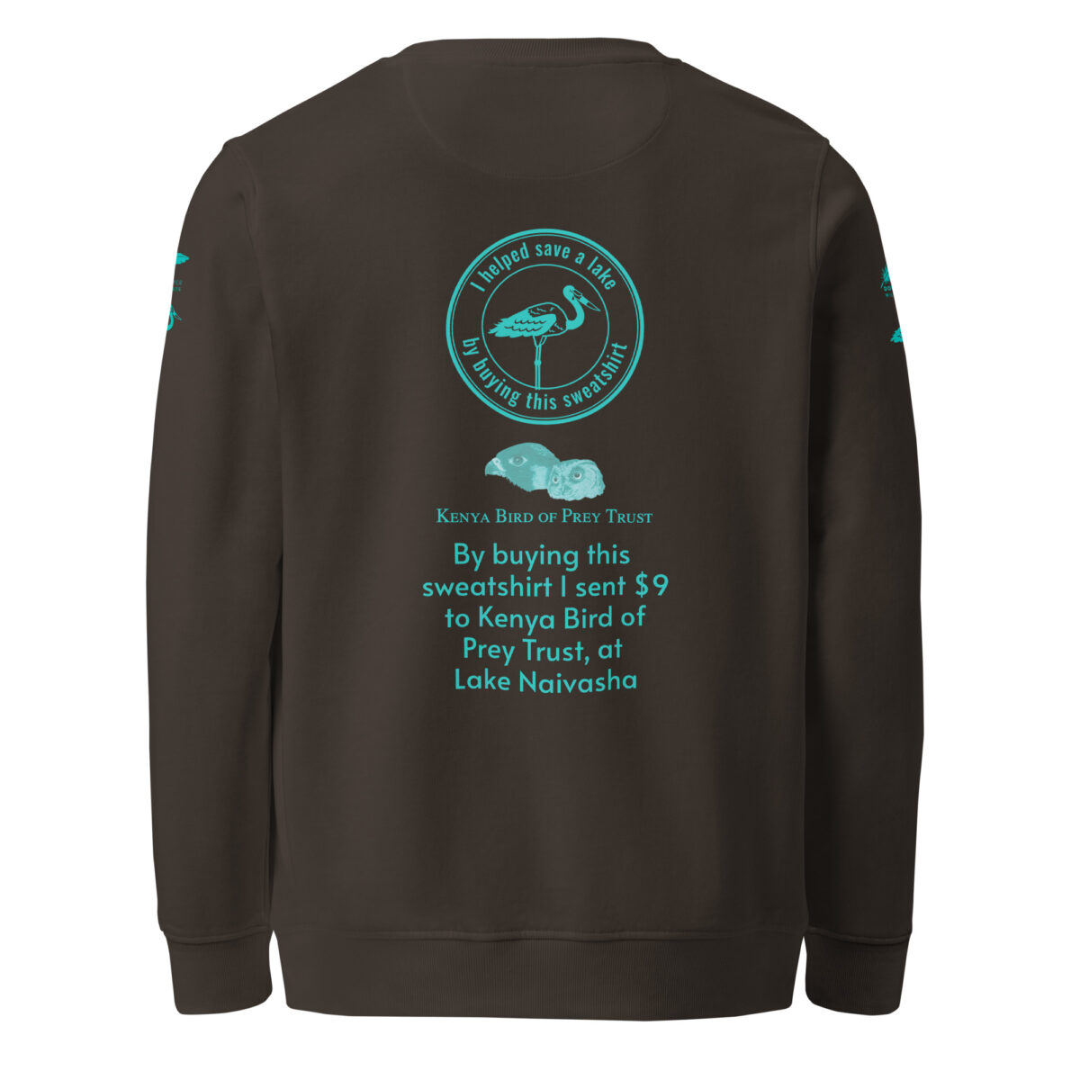 Unisex organic sweatshirt, save Lake Naivasha (saddle-billed stork) - Image 106