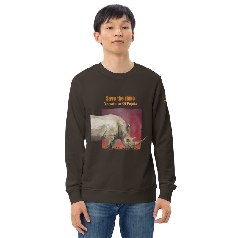 Unisex organic sweatshirt, save the rhino - Image 9