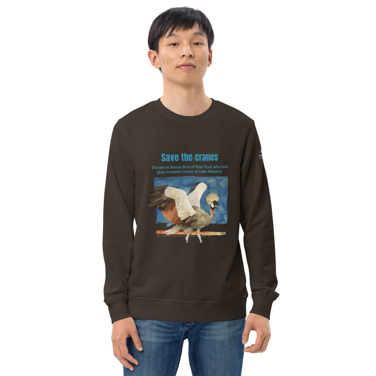 Unisex organic sweatshirt, save the cranes - Image 21
