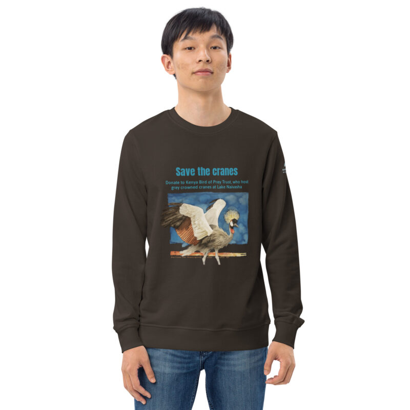 Unisex organic sweatshirt, save the cranes - Image 21