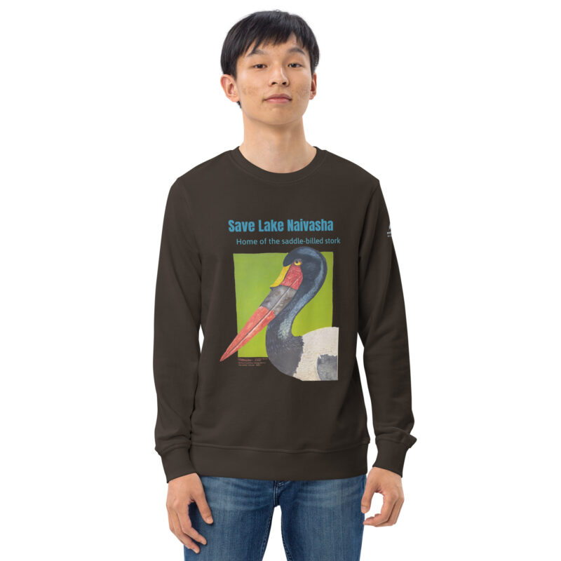 Unisex organic sweatshirt, save the saddle-billed stork - Image 24