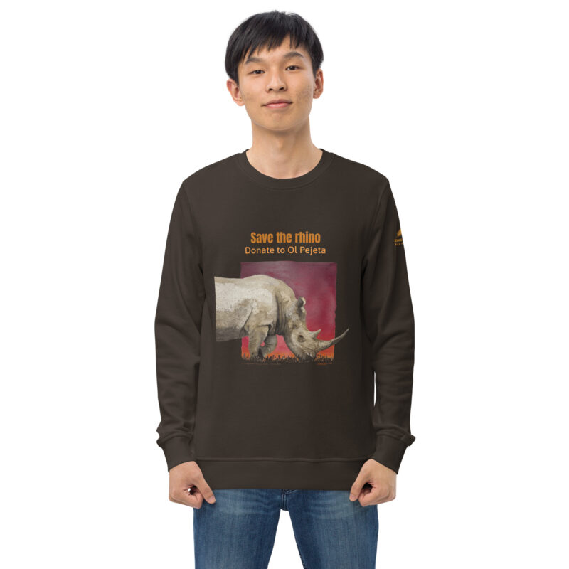 Unisex organic sweatshirt, save the rhino - Image 8