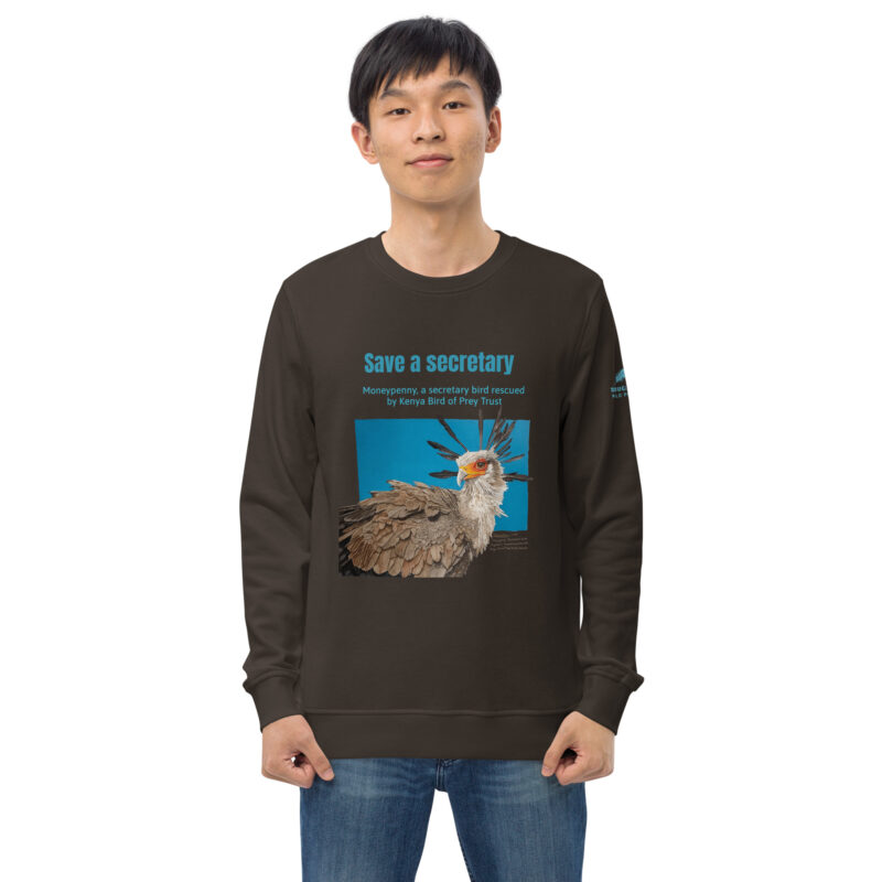 Unisex organic sweatshirt, save asecretary (Moneypenny) - Image 23