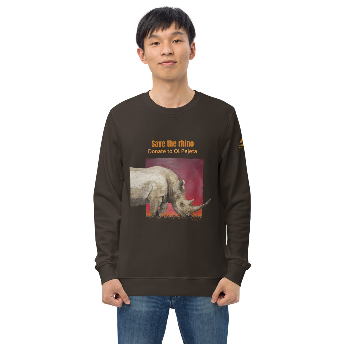 Unisex organic sweatshirt, save the rhino - Image 23