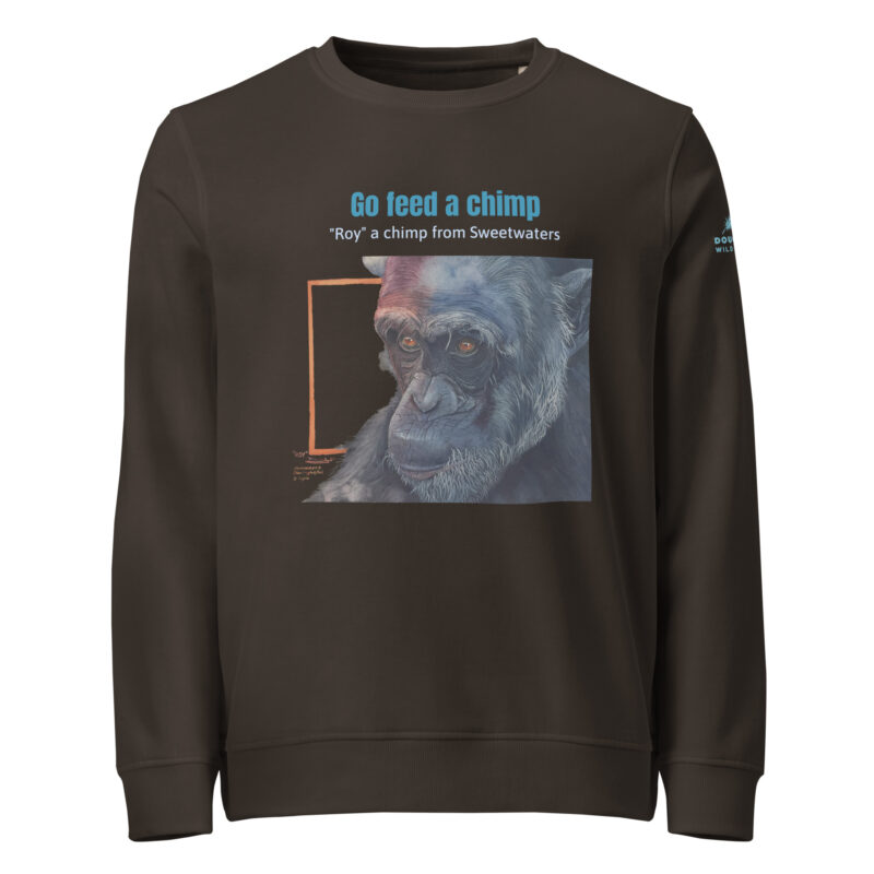 Unisex organic sweatshirt, Go feed a chimp - Image 6