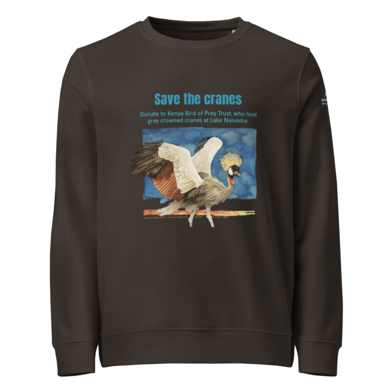 Unisex organic sweatshirt, save the cranes - Image 3
