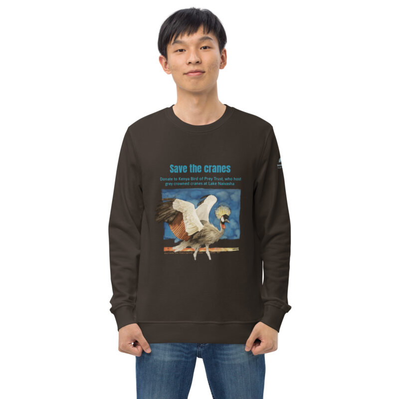 Unisex organic sweatshirt, save the cranes - Image 20