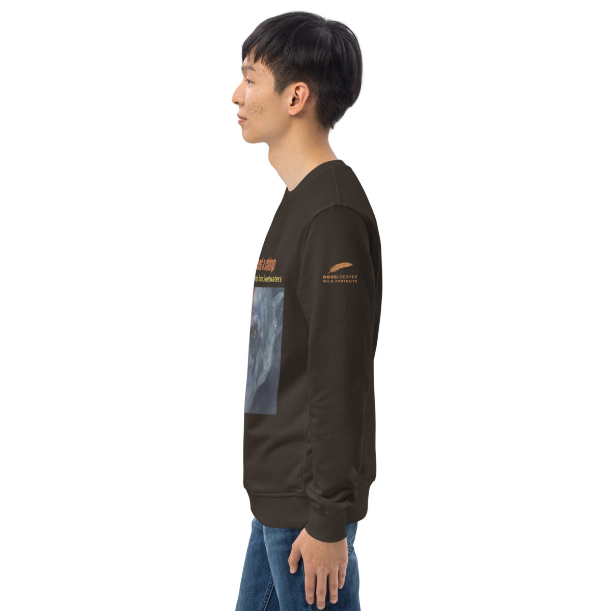 Unisex organic sweatshirt, Go feed a chimp - Image 23