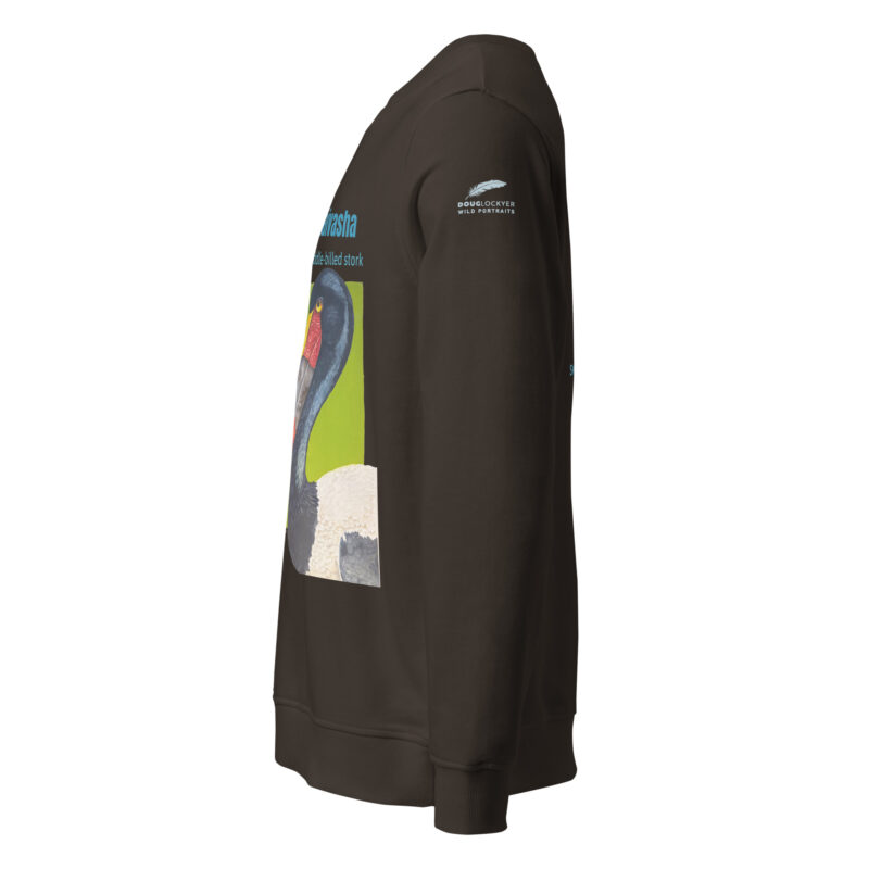 Unisex organic sweatshirt, save Lake Naivasha (saddle-billed stork) - Image 5