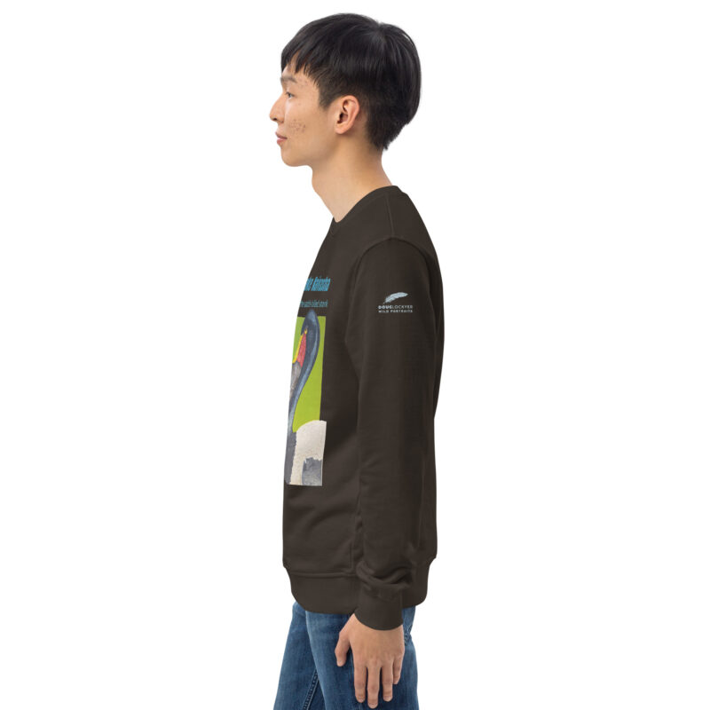 Unisex organic sweatshirt, save Lake Naivasha (saddle-billed stork) - Image 29