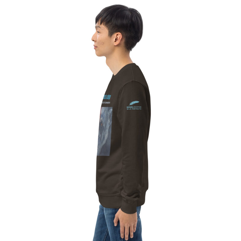 Unisex organic sweatshirt, Go feed a chimp - Image 26