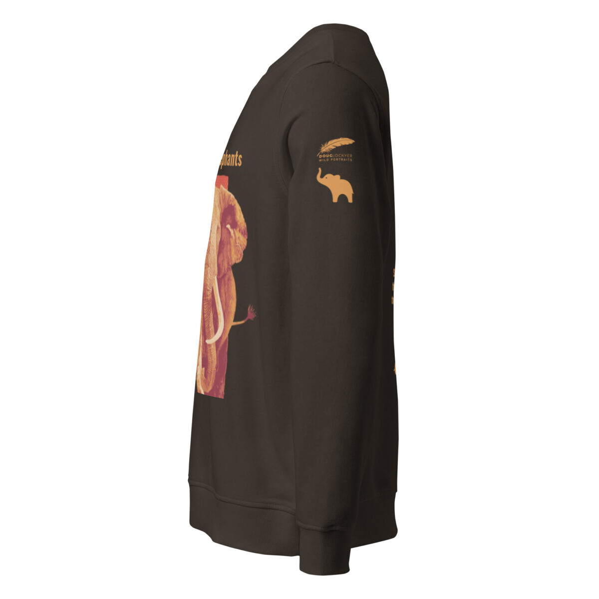 Unisex organic sweatshirt, Save the elephants (posterized art of "Tim",one of te last of thegiant tuskers. - Image 63