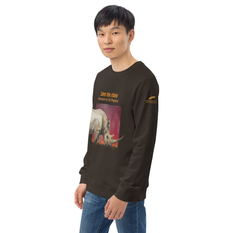 Unisex organic sweatshirt, save the rhino - Image 12