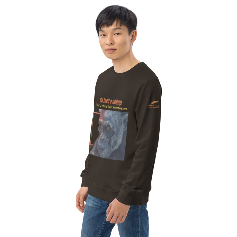 Unisex organic sweatshirt, Go feed a chimp - Image 24