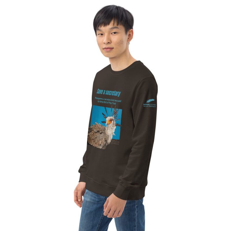 Unisex organic sweatshirt, save asecretary (Moneypenny) - Image 27
