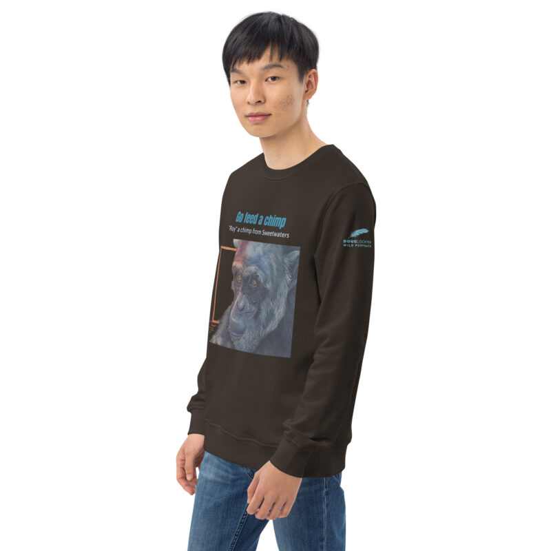Unisex organic sweatshirt, Go feed a chimp - Image 27