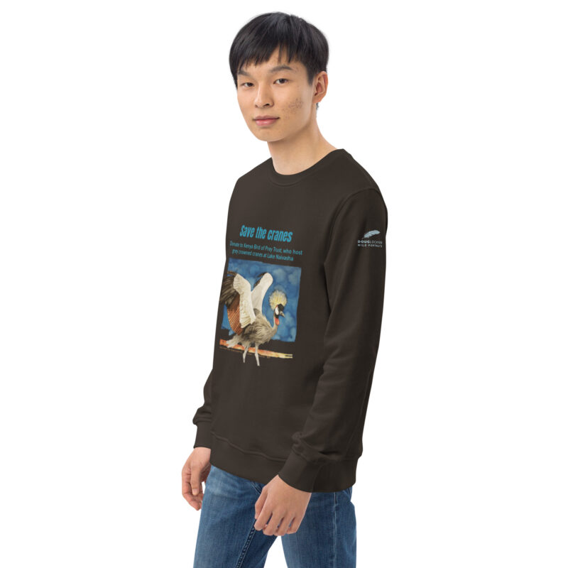 Unisex organic sweatshirt, save the cranes - Image 24