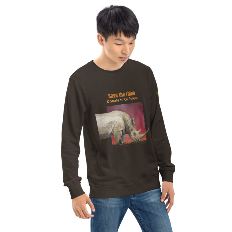 Unisex organic sweatshirt, save the rhino - Image 14