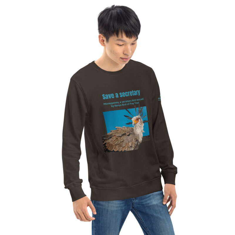Unisex organic sweatshirt, save asecretary (Moneypenny) - Image 29