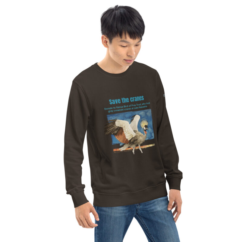 Unisex organic sweatshirt, save the cranes - Image 26
