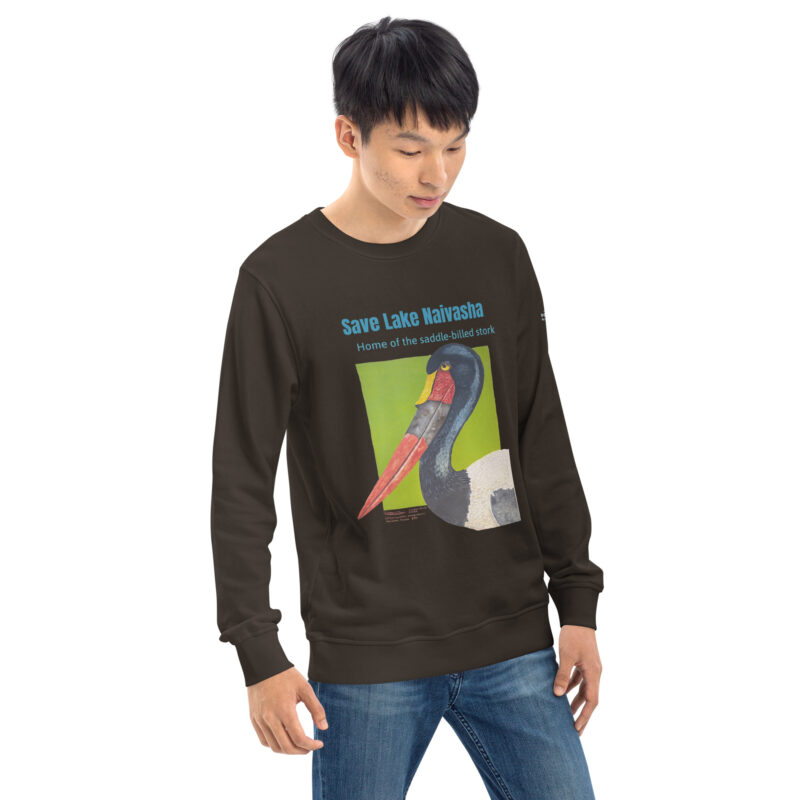 Unisex organic sweatshirt, save the saddle-billed stork - Image 29