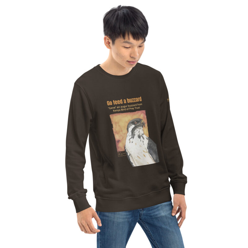 Unisex organic sweatshirt, save Lake Naivasha (saddle-billed stork) - Image 29