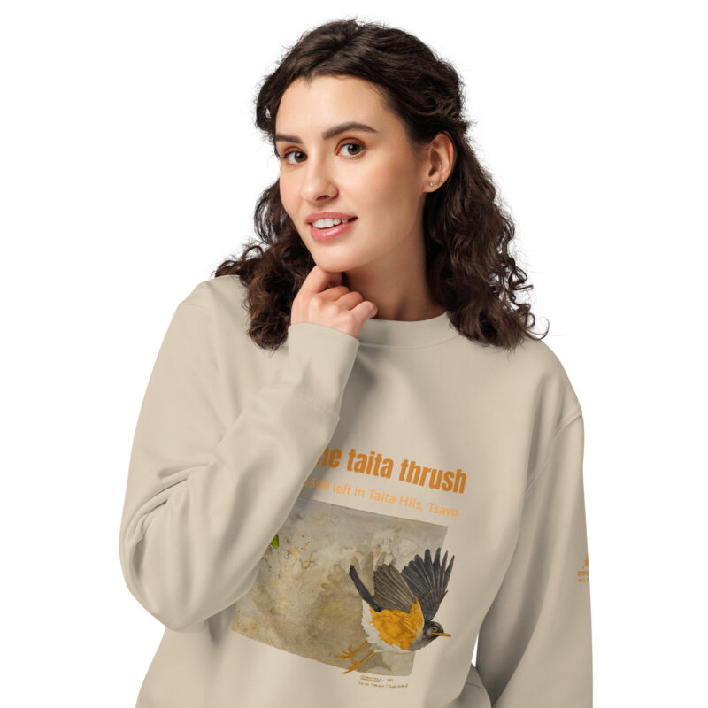 Unisex organic sweatshirt 2, Save the Taita thrush - Image 11