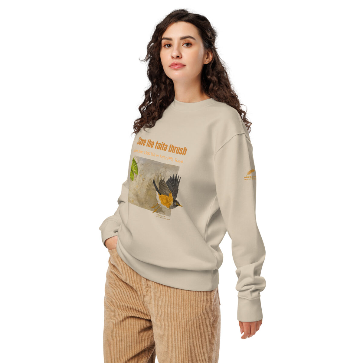 Unisex organic sweatshirt 2, Save the Taita thrush - Image 12