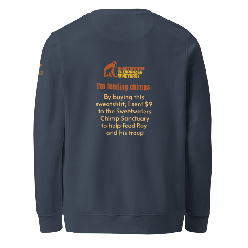 Unisex organic sweatshirt, Go feed a chimp - Image 10