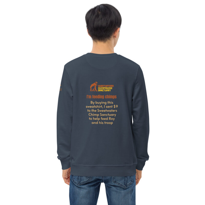 Unisex organic sweatshirt, Go feed a chimp - Image 29
