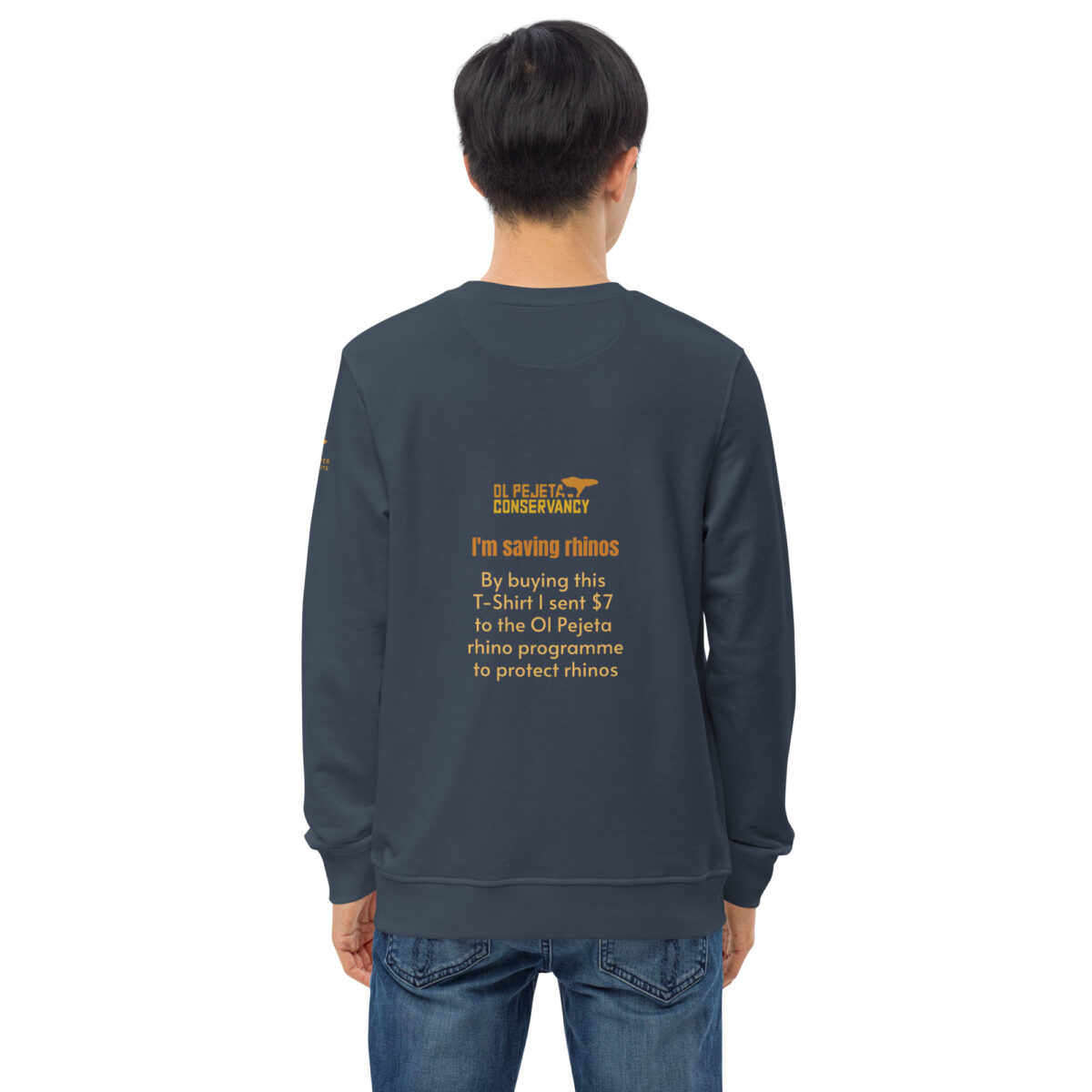 Unisex organic sweatshirt, save the rhino - Image 32