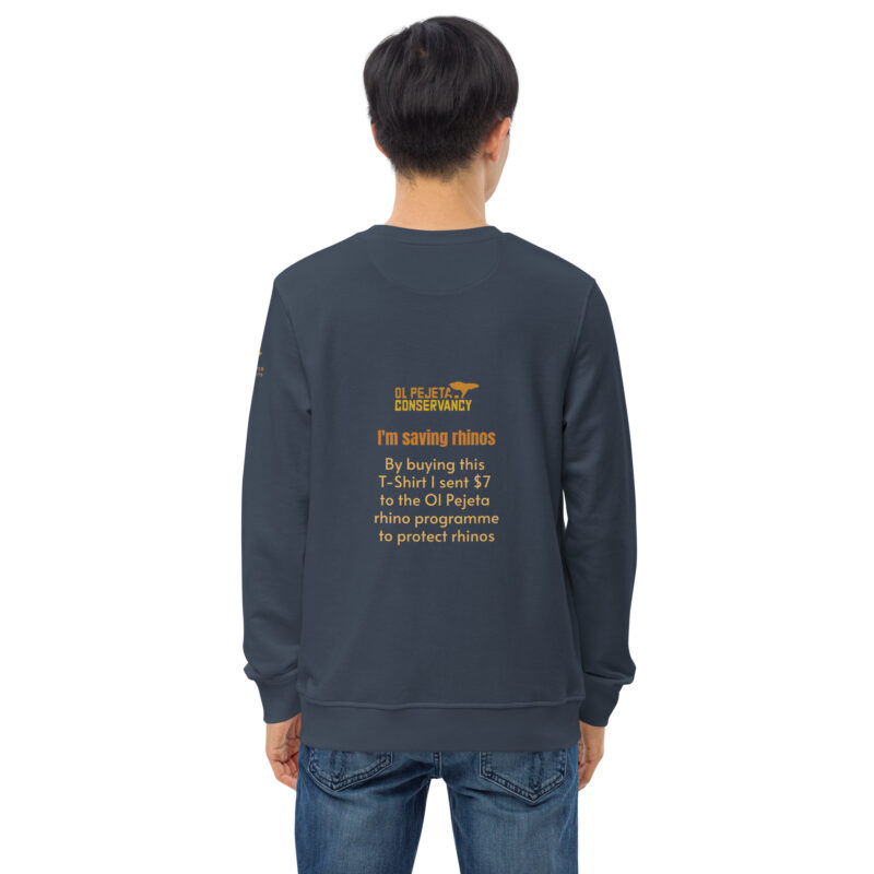 Unisex organic sweatshirt, save the rhino - Image 32